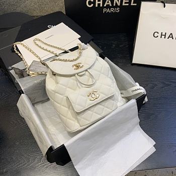 CHANEL BACKPACK GOLD HARDWARE WHITE AS1371