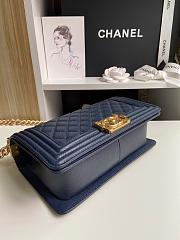 Chanel Dark Blue Medium Boy bag Calfskin 25CM - 4