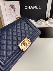 Chanel Dark Blue Medium Boy bag Calfskin 25CM - 2