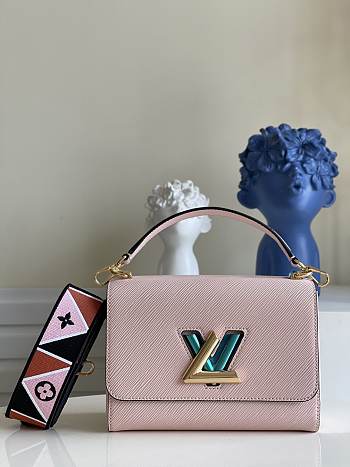 Louis Vuitton Twist One Handle Taurillon Leather Handbag Pink - M57093  –  17x25x11cm