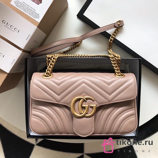 Gucci Marmont matelassé shoulder bag 26cm Pink - 1