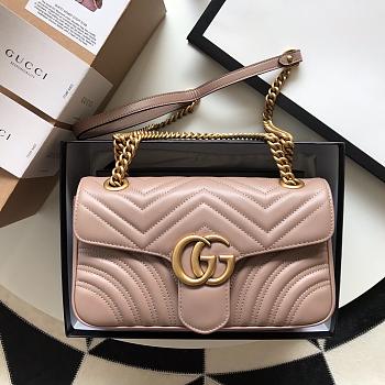 Gucci Marmont matelassé shoulder bag 26cm Pink