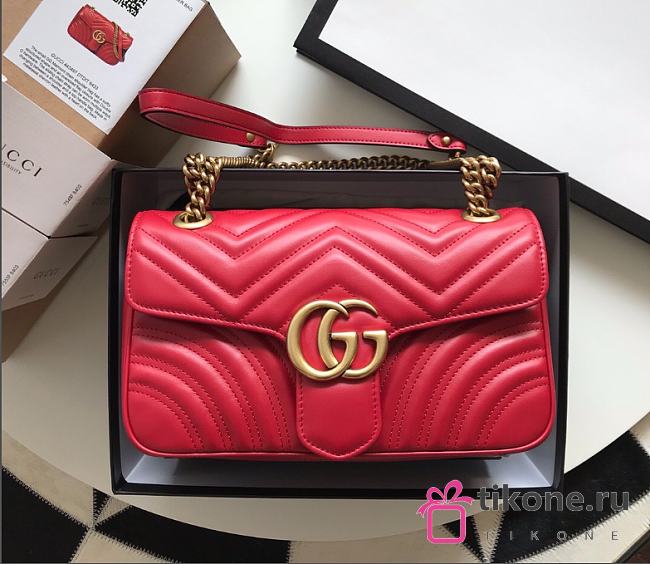 Gucci Marmont matelassé shoulder bag 26cm red - 1