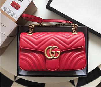 Gucci Marmont matelassé shoulder bag 26cm red