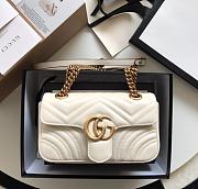 Gucci White Marmont Shoulder Bag 22cm  - 1