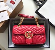 Gucci Red Marmont Shoulder Bag 22cm - 1