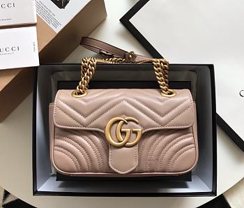 Gucci Pink Marmont Shoulder Bag 22cm 