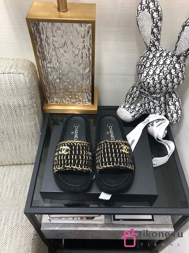 CHANEL SANDALS BLACK - 1