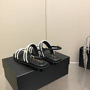 CHANEL Sandals Satin Aand Pearls Black - 3