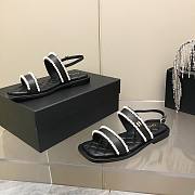 CHANEL Sandals Satin Aand Pearls Black - 4