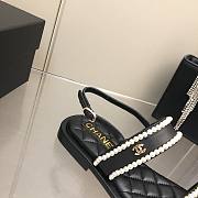 CHANEL Sandals Satin Aand Pearls Black - 5