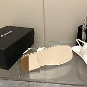 CHANEL Sandals Satin And Pearls White - 6