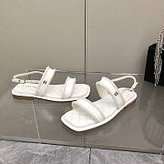 CHANEL Sandals Satin And Pearls White - 3