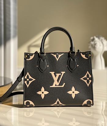 Louis Vuitton Onthego Bicolour Empreinte Monogram Black/Beige Tote Bag – M45659 – 25x19x11.5cm