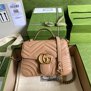 Gucci Pink Marmont Mini Top Handle - 21x15.5x8cm