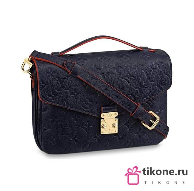 Louis Vuitton Pochette Metis Monogram Empreinte Leather Navy Blue/Red - M41487 - 25cm x 19cm x 9cm - 1