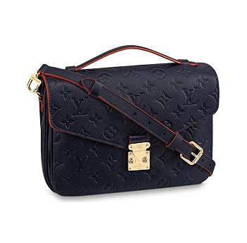 Louis Vuitton Pochette Metis Monogram Empreinte Leather Navy Blue/Red - M41487 - 25cm x 19cm x 9cm