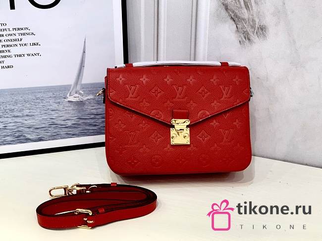 Louis Vuitton Pochette Metis Monogram Empreinte Leather Red - M41487 - 25cm x 19cm x 9cm - 1