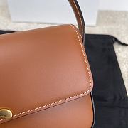 Celine Triomphe Brown Leather Shoulder Bag - 20x10x4cm - 3