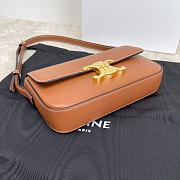 Celine Triomphe Brown Leather Shoulder Bag - 20x10x4cm - 4