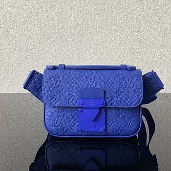 Louis Vuitton S Lock Sling Handbag Blue M58487 -  21x15x4cm