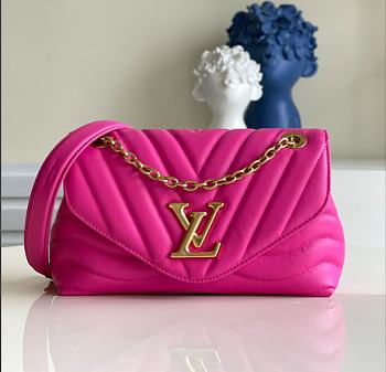 Louis Vuitton Wave V-shaped Quilted Chain Bag Deep Pink M58552