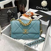 Chanel 19 Large Bag Blue Goatskin 26cm - 1