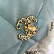 Chanel 19 Large Bag Blue Goatskin 26cm - 5