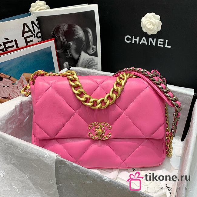 Chanel 19 Pink Lambskin Large Bag 30cm - 1