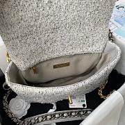 Chanel 19 White Tweed Quilted Flap Bag 26cm - 3