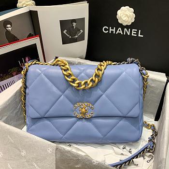 Chanel 19 Light Blue Lambskin Bag 30cm 