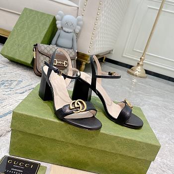 GUCCI Leather Mid-heel Sandal 453379 03