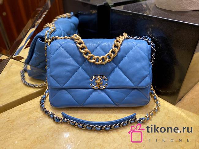 Chanel 19 Blue Lambskin Bag 30cm - 1