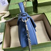 Gucci GG Blue Marmont Mini Top Handle Bag - 21x15.5x8cm - 2