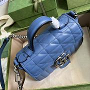 Gucci GG Blue Marmont Mini Top Handle Bag - 21x15.5x8cm - 3