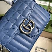 Gucci GG Blue Marmont Mini Top Handle Bag - 21x15.5x8cm - 6