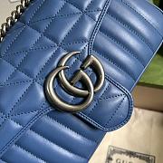 Gucci GG Blue Marmont Shoulder Bag - 26x15x7cm - 2