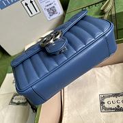 Gucci GG Blue Marmont Matelasse Mini Bag - 23x14x6cm - 3