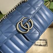 Gucci GG Blue Marmont Matelasse Mini Bag - 23x14x6cm - 5