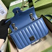 Gucci GG Blue Marmont Matelasse Mini Bag - 23x14x6cm - 6