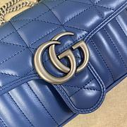 Gucci GG Blue Marmont Shoulder Bag - 23×14×6cm - 6