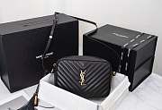 Saint Laurent Loulou Black Chevron Quilted Bag 23cm - 1