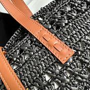 YSL Raffia Tote Black 685618  - 6