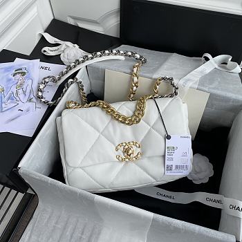Chanel 19 White Lambskin Bag 26cm