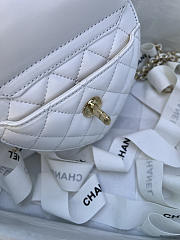 Chanel Mini Heart Chain White Bag - 13x12x5.5cm - 6