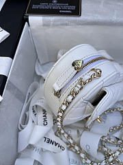 Chanel Mini Heart Chain White Bag - 13x12x5.5cm - 5