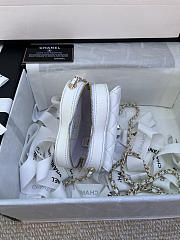 Chanel Mini Heart Chain White Bag - 13x12x5.5cm - 3