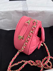 Chanel Mini Heart Chain Pink Bag - 13x12x5.5cm - 6