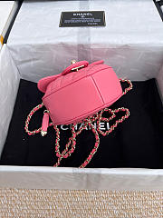 Chanel Mini Heart Chain Pink Bag - 13x12x5.5cm - 5