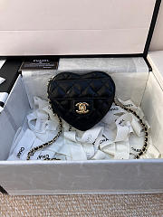 Chanel Mini Heart Chain Black Bag - 13x12x5.5cm - 1